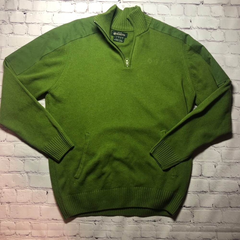 Green Beretta Italy Sweater Quarter Zip Men’s XL